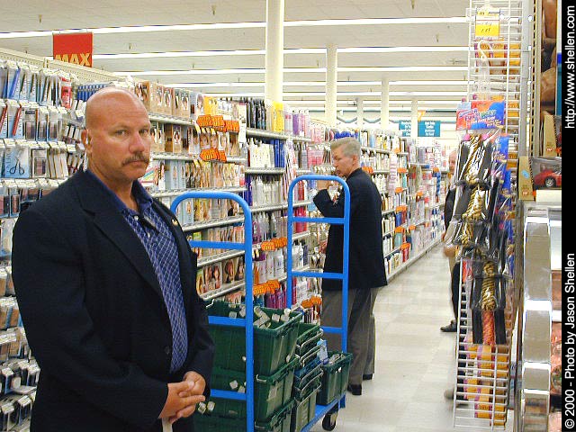 Gray Davis, governor of California shopping for hair products